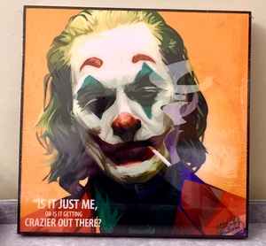 Wall Decor Funny Pop Art JOKER Batman For DC Poster w/Wooden Frame 10" Keetatat - Picture 1 of 10