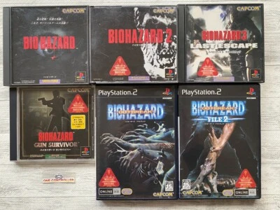 SONY PS 1 2 Bio Hazard Resident Evil 1  2  3 & Gun Survivor & Outbreak 1 2 set - Image 1 of 4