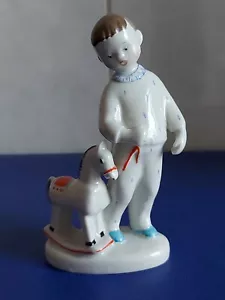 USSR Porcelain - LFZ - Boy with horse toy - Boy with horse toy - Stolbova G.S. - Picture 1 of 13