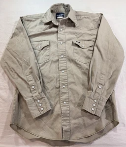Wrangler Brushpopper Pearl Snap Western Hemd hellbraun Cowboy Herren Medium - Bild 1 von 8