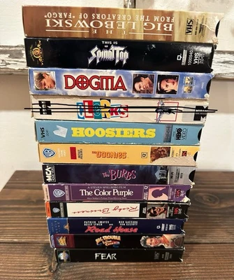 VHS 80s 90s Lot Cult Classics Goonies Hoosiers Mallrats Dogma Lebowski SpinalTap - Image 1 of 4