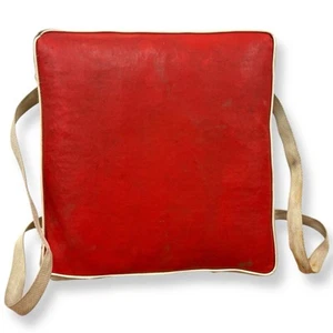 Vintage Kapok Red Boat Cushion Miltco Products Cabin Lake House Decor - Picture 1 of 23