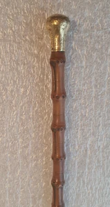 Antiker goldvergoldeter Bambus Dolch Stock, Pferdepeitsche - 76 cm lang - Bild 1 von 22