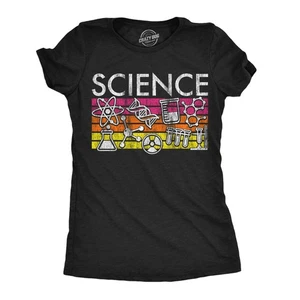 Mujeres Ciencia Rayas Divertidas Camisetas Impresionante Camiseta Gráfica Científica Para Damas - Imagen 1 de 7