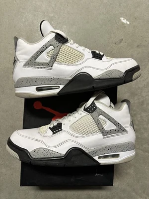 Air Jordan 4 Retro OG Mid Blanco Cemento Rojo Negro - Talla 10 Foto 1 de 4