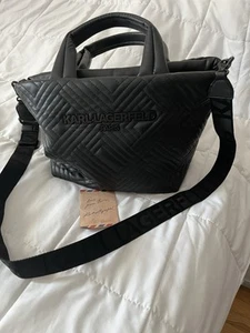 Karl Lagerfeld Quilted Leather Bag with Adjustable Strap - Picture 1 of 8