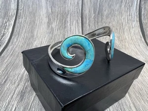 Jay King Mine Finds .925 Turquoise Inlay Cuff Bracelet NIB 7" - Picture 1 of 14
