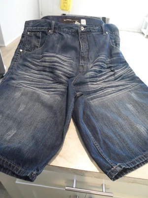 Mens Rocawear Big & Tall Distressed Blue Jean Shorts Size 46 Reg Fit NICE!! - Image 1 of 4