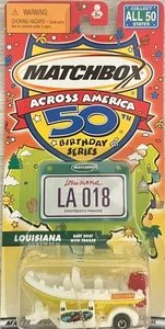 2002 Matchbox: RAFT BOAT LOUIIANA (yellow) Across America 50th Birthday series - Picture 1 of 5