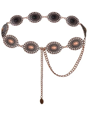 TOPACC Bronze Metal Concho Belts for Women Western Cowgirl Vintage Chain Belt... - Image 1 of 4