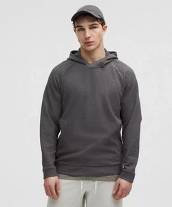 Lululemon Textured Double-Knit Cotton Hoodie Heathered Black/Black Sz S - Picture 1 of 7