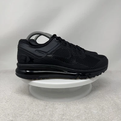 Nike Air Max 2013 GS Triple Black Shoes Size 7Y Women’s Size 8.5 555426-010 NEW - Image 1 of 4