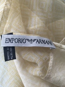 Emporio Armani Seda Gasa Color Dorado Bufanda Larga Diseño Geométrico 156X 41 cm - Imagen 1 de 8