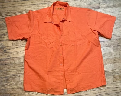 RED CAP Hi Vis SHORT SLEEVE Shirt ORANGE  Men Safety Workwear 3XL BRAND NEW - Image 1 of 4