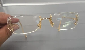Antique Rimless Angular lens drill mount Ceres Gep 22KTS glasses... - Picture 1 of 6