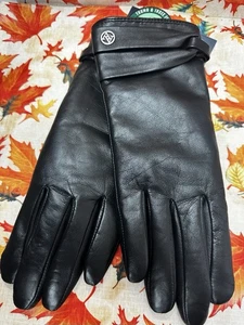ADRIENNE VITTADINI  S - LEATHER LINED -BLACK GLOVES 🧤NEW - Picture 1 of 8