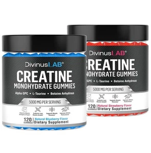 DivinusLab Creatine Gummies Bundle – Strawberry & Blueberry Flavor - Picture 1 of 3