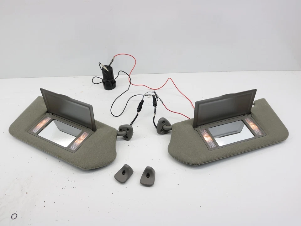 2000-2005 Chevy Impala & Monte Carlo Driver & Passenger Side Sun Visor Pair Gray - Image 1 of 4