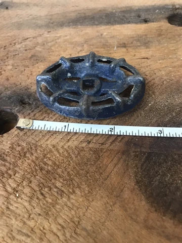 Vintage Faucet Knob Dial Blue Steampunk Metal Ornate Valve Garden Oval Cover