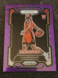 2023-24 Prizm Monopoly Cam Whitmore Purple Wave Prizm Rookie #31 Houston Rockets - Picture 1 of 2