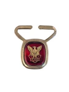 Vintage FOE Fraternal Order of the Eagles Collectible Tie Bar Slide Red Glass - Picture 1 of 4