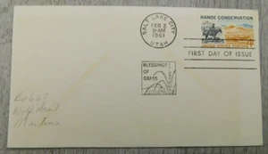 1st Day Of Issue Range Conservation Salt Lake UT 1961 VTG Stamps Envelope Cover - Picture 1 of 4