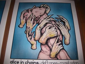 Alice In Chains Deftones Mastodon Detroit Concert 2010 Poster Jermaine Rogers - Picture 1 of 3