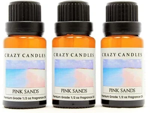 3 Pink Sands 1/2oz Premium Grade Scented Fragrance Oil Crazy Candles - Picture 1 of 1