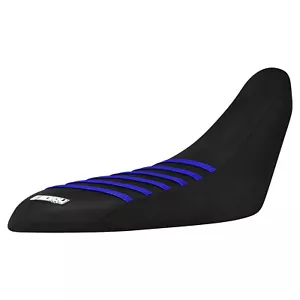 Yamaha Raptor 700 700 R Seat Cover 2006-2024 ALL BLACK w/ BLUE RIBS #193 - Picture 1 of 5