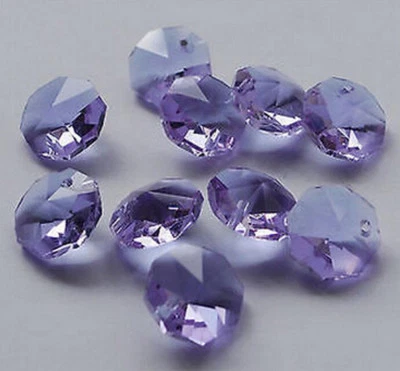 50Pcs Crystal Octagon A-Grade 14mm 1 Hole Colorful Machine Cut For Suncatcher - Image 1 of 4