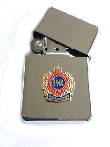 Royal Engineers Chrome Plated Windproof Petrol Lighter in Gift Box