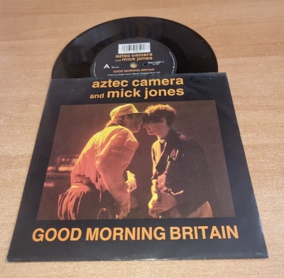 AZTEC CAMERA & MICK JONES Good morning Britain 7" GERMANY SINGLE VINYL THE CLASH - Image 1 of 3