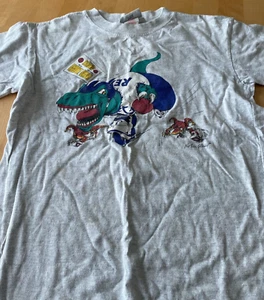 VTG Northern Getaway Single Stitch BOYS SZ M T Shirt DINOSAUR ROLLER BASKETBALL  - Picture 1 of 4