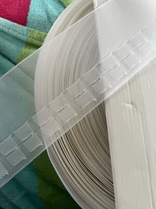 Silent Gliss Wave Heading Tape 76mm (3") Transparent White - Picture 1 of 4