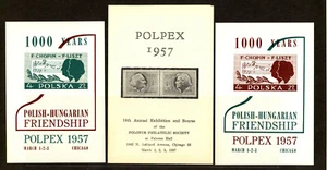 POLPEX - 1957 BROSCHÜRE UND ZWEI SOUVENIRBLÄTTER - Bild 1 von 2