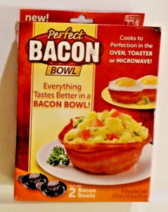 Perfect Bacon Bowl 2 Piece Kitchen Gadget Cooker Microwave Oven Cooking New! - Picture 1 of 8