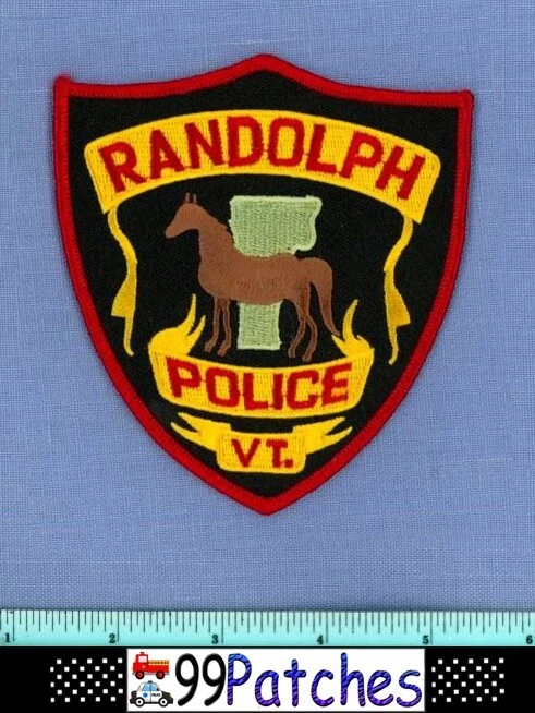 RANDOLPH VERMONT Police Shoulder Patch HORSE STATE SHAPE OUTLINE 3C - Image 1 of 1