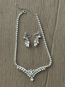 Conjunto de aretes collar vintage navajo roie jaque plata esterlina estrás Signe - Imagen 1 de 20