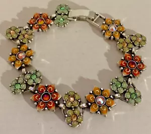 Pulsera Floral Brighton Jardín del Edén Tono Plateado Con Esmalte Multicolor - Imagen 1 de 5