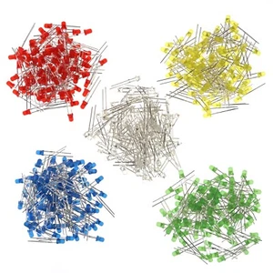 Assortimento LED 3mm, 100 Ciascuno di Rosso, Bianco, Blu, Verde e Giallo - Foto 1 di 16