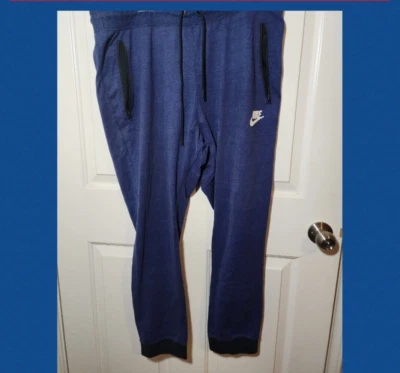 Pantalones deportivos Nike para hombre ropa deportiva azul con cordón fitness algodón XXL jogger Foto 1 de 4