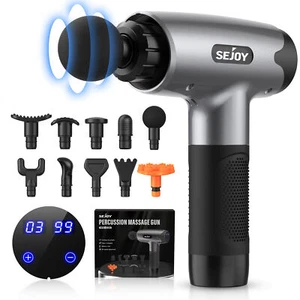 SEJOY 30 Geschwindigkeiten Massagepistole Tiefengewebe für Sportler 10 Köpfe Perkussion Massagegerät - Bild 1 von 13