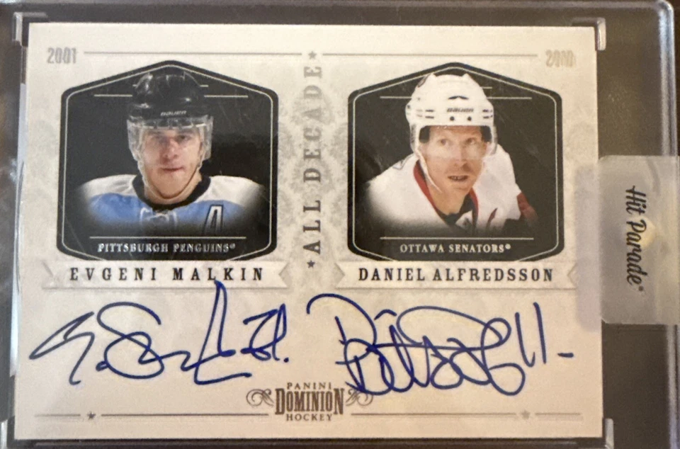 panini dominion hockey Dual Auto Evgeni Malkin & Daniel Alfredsson /25  - Image 1 of 2