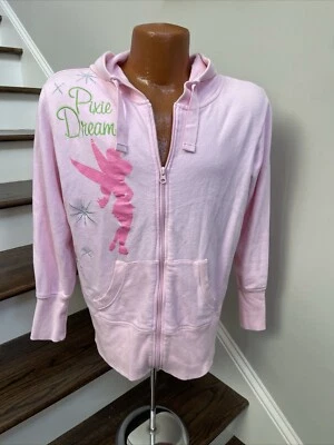 Sudadera con Capucha Tinker Bell Pixie Dreams Rosa Cremallera Completa Talla Grande Usada en Excelente Condición Foto 1 de 4