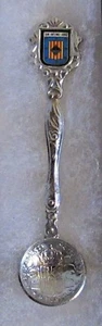 #542) SILVER PLATED TEA SPOON SAN ANTONIO ABAD HISTORIC BUILDING FORTRESS SPAIN - Picture 1 of 2