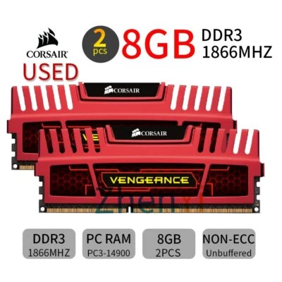 Corsair 16GB 2x8GB DDR3 1866MHz PC3-14900 CMZ16GX3M2A1866C10R Desktop Memory RAM - Image 1 of 4