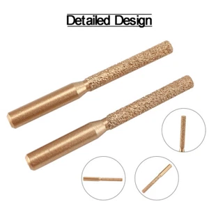 2Pcs 1/4" Vacuum Brazed Diamond Straight Router Bit For Stone  Marble Engraving - Picture 1 of 10