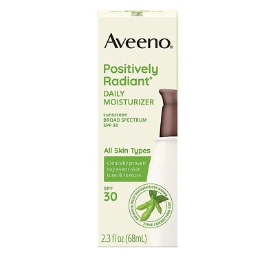 Aveeno Positively Radiant tägliche Feuchtigkeitscreme LSF30 68 ml