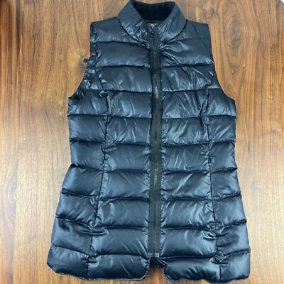 Chaleco acolchado Roots Canada para mujer pequeño negro pluma cremallera completa chaqueta cálida Foto 1 de 4