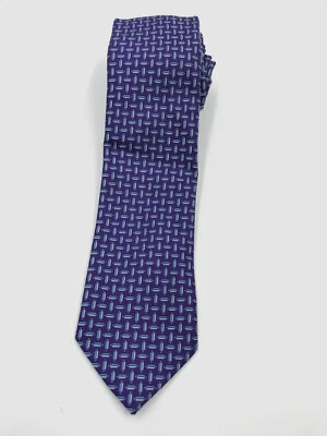 55 美元 Perry Ellis 男式紫色 Geo 印花自绑修身领带 56 x 3.25 码 — 第 1/2 张图片